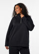 Sweatshirt with high collar and zipper, Black, Model image number 0