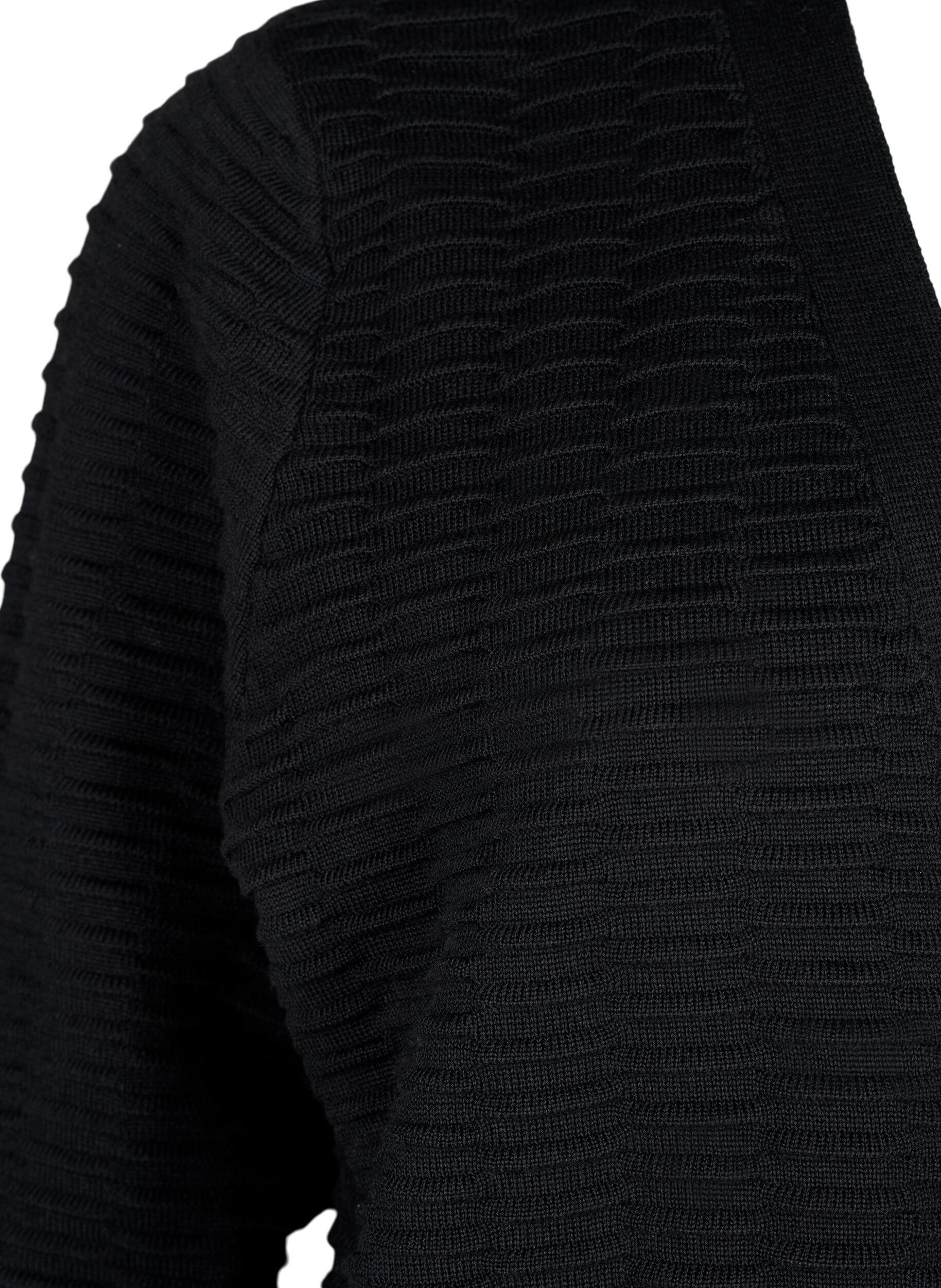 Zizzifashion Knitted cardigan in cotton-viscose mix, Black, Packshot image number 2