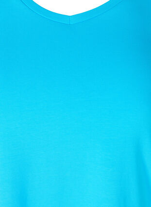 Basic t-shirt with v-neck, River Blue, Packshot image number 2