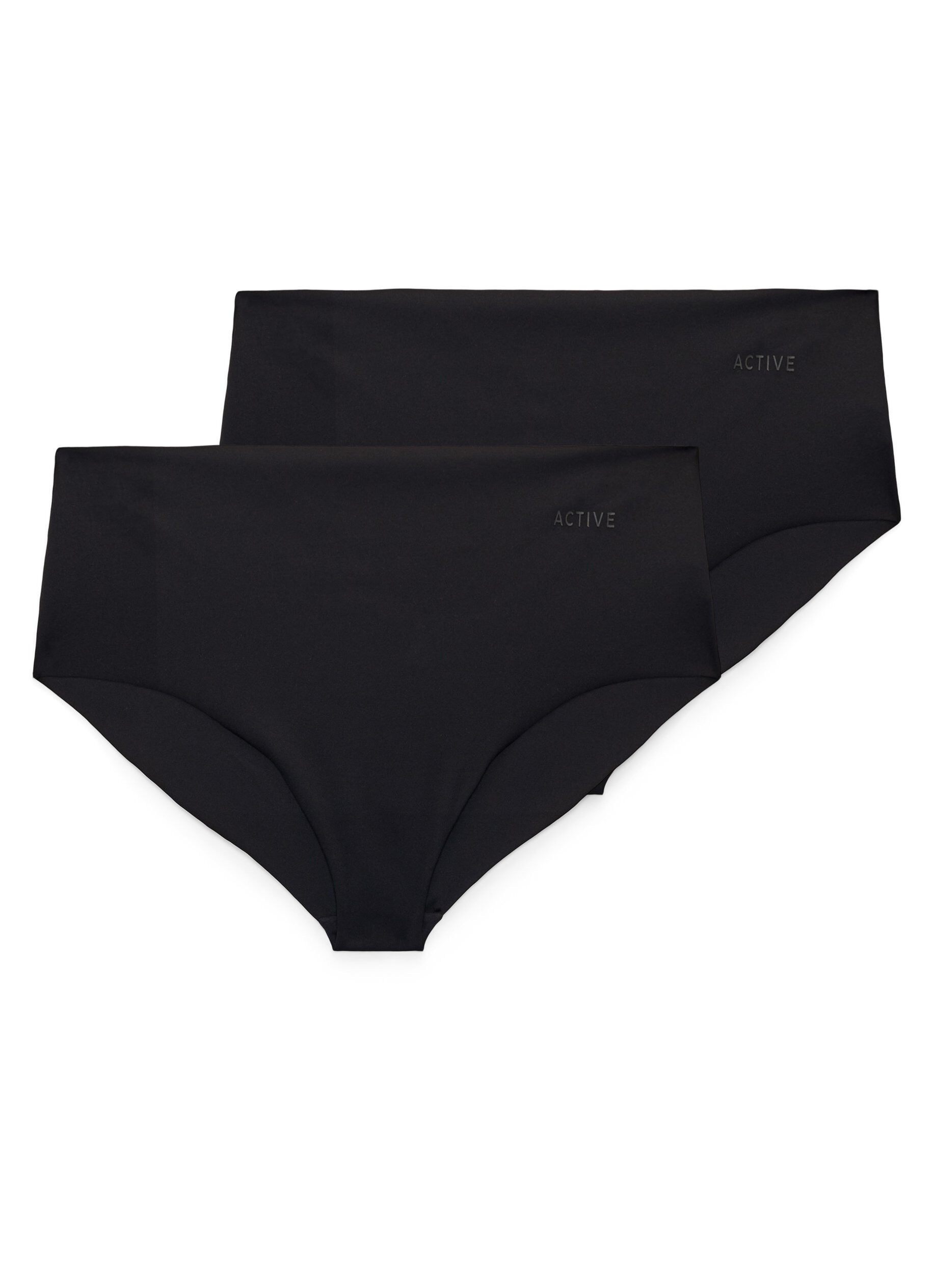 Zizzifashion 2-pack invisible brief training panties, Black, Packshot image number 0