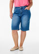 High-waisted denim Bermuda shorts, Light Blue, Model image number 2