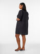 Short A-line dress with V-neck, Black, Model image number 2