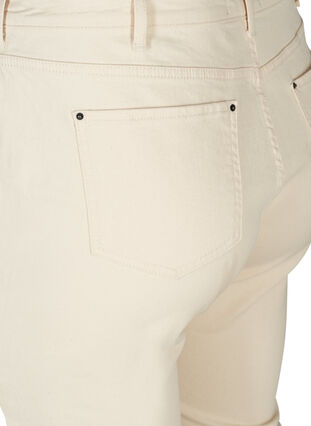 Cropped Mille mom jeans with raw hems, Ecru, Packshot image number 3