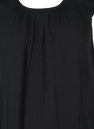 Sleeveless cotton dress in an A-line cut, Black, Packshot image number 2