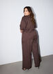 Pinstripe blouse with rhinestones and buttons, Brown, Model image number 2