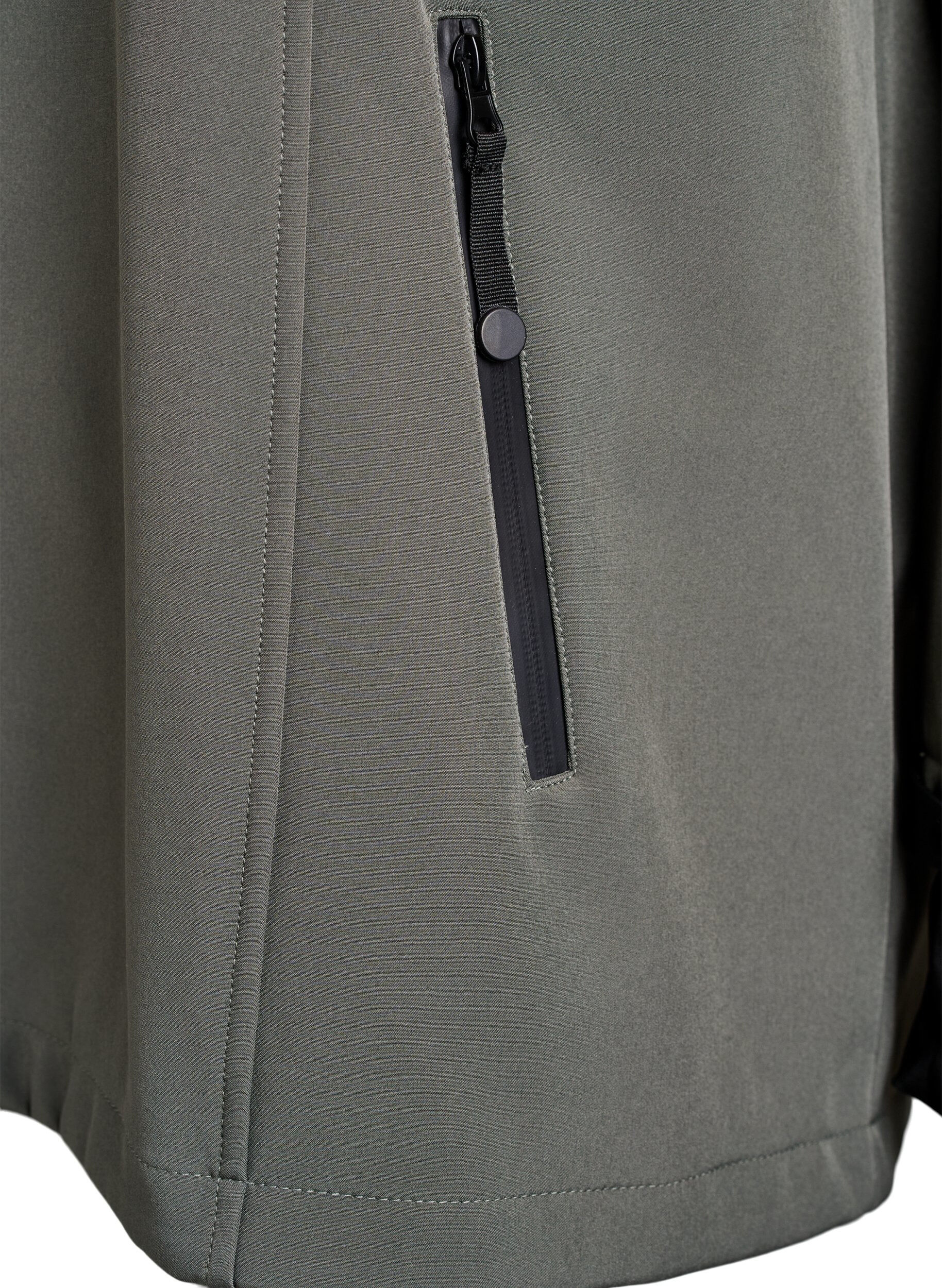 Zizzifashion Short softshell jacket with detachable hood, Dark Grey, Packshot image number 3