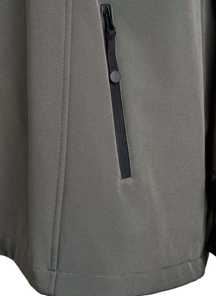 Short softshell jacket with detachable hood, Dark Grey, Packshot image number 3