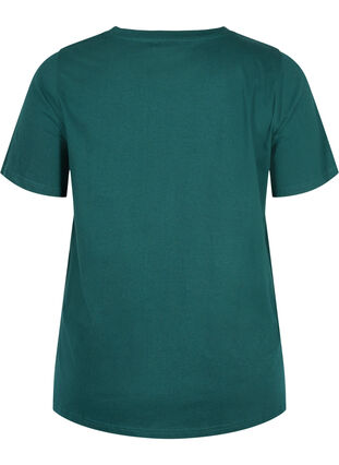 Studded organic cotton t-shirt, Dark Green, Packshot image number 1