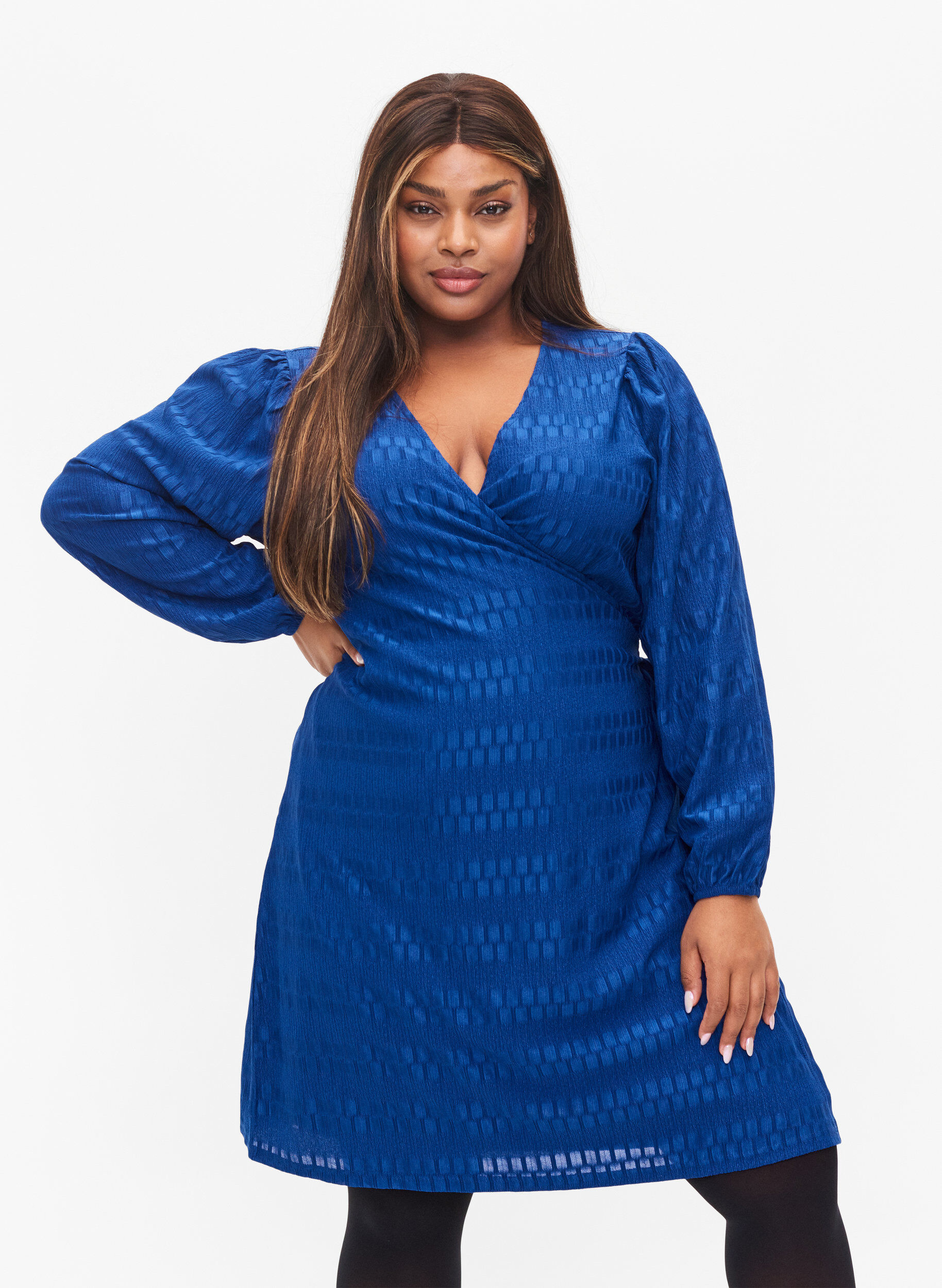 Zizzifashion Wrap dress with long sleeves, Surf the web, Model image number 0