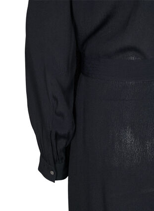 Viscose tunic with belt, Black, Packshot image number 3