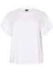 Organic cotton T-shirt with ruffle sleeves, White, Packshot image number 0