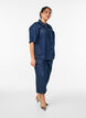 Lyocell culotte trousers with wide legs and denim look, Blue, Model image number 0