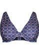 Printed bikini top with underwire, Blue, Packshot image number 0