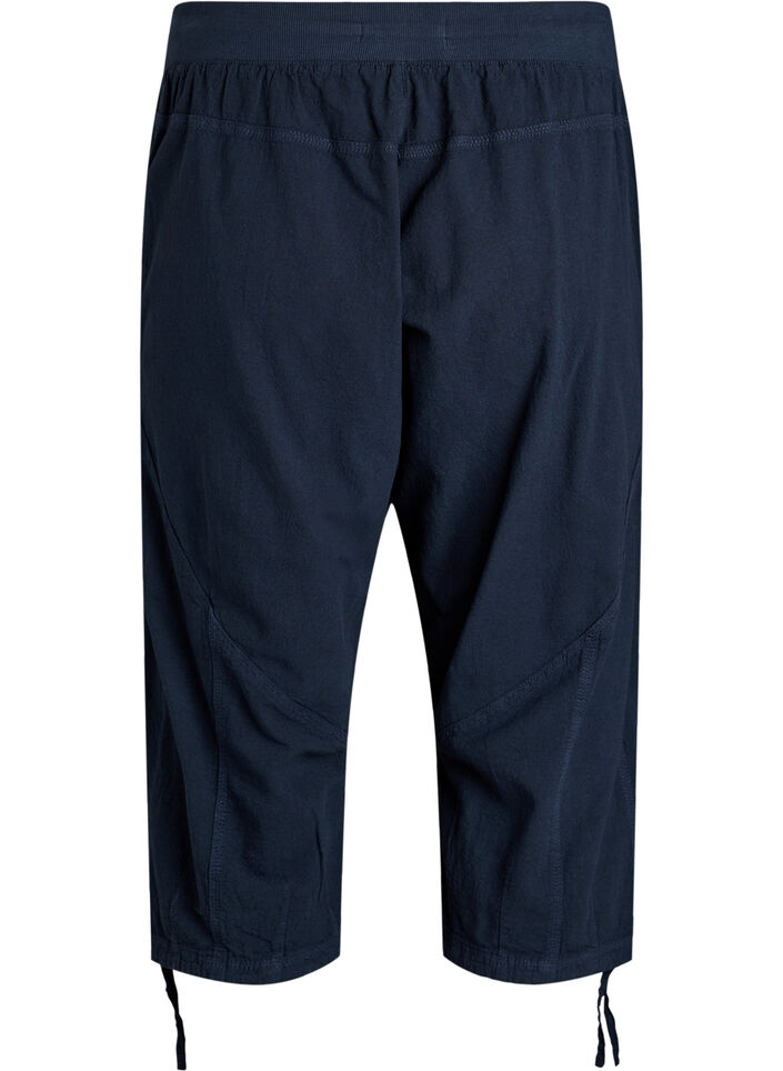 Cotton Capri trousers, Blue, Packshot image number 1