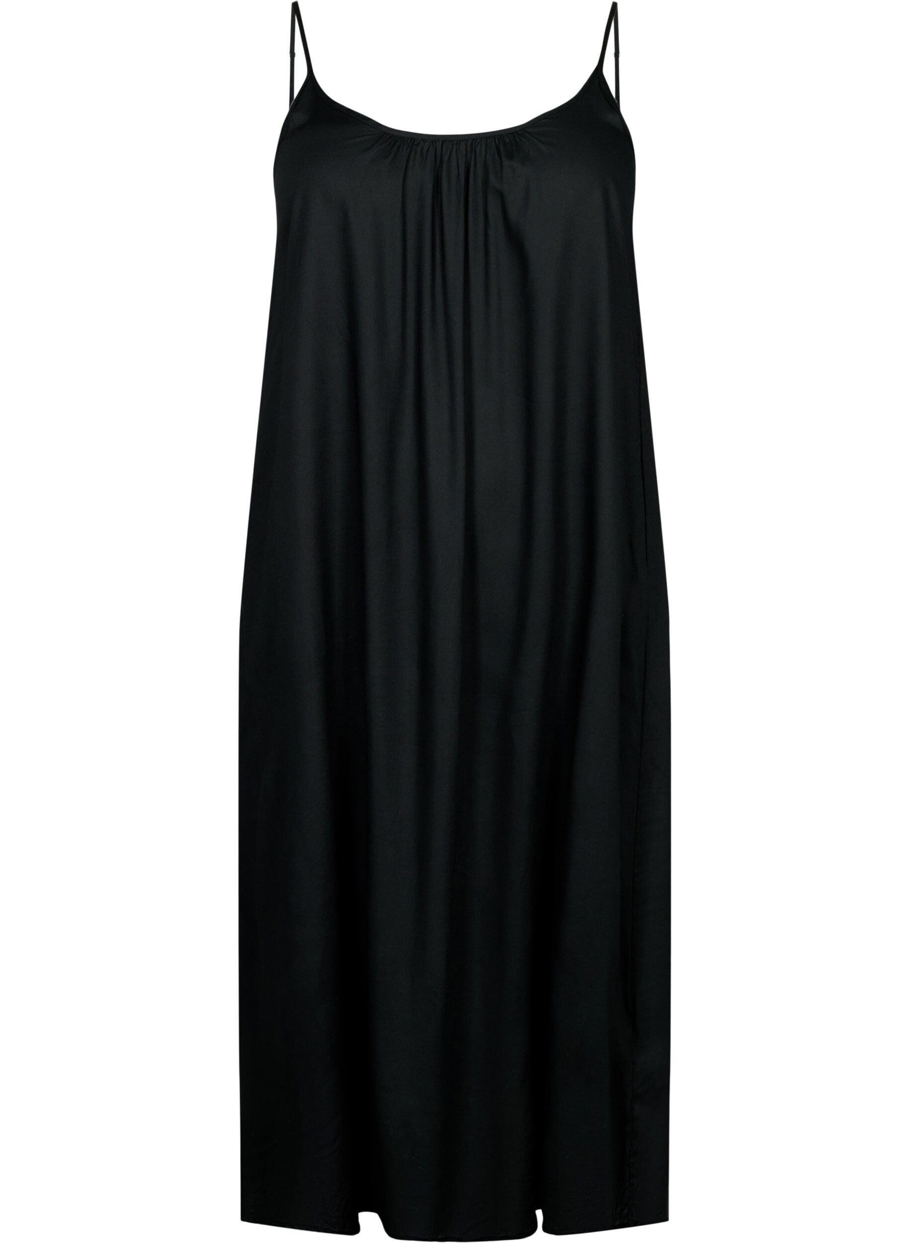 Sleeveless midi dress in viscose