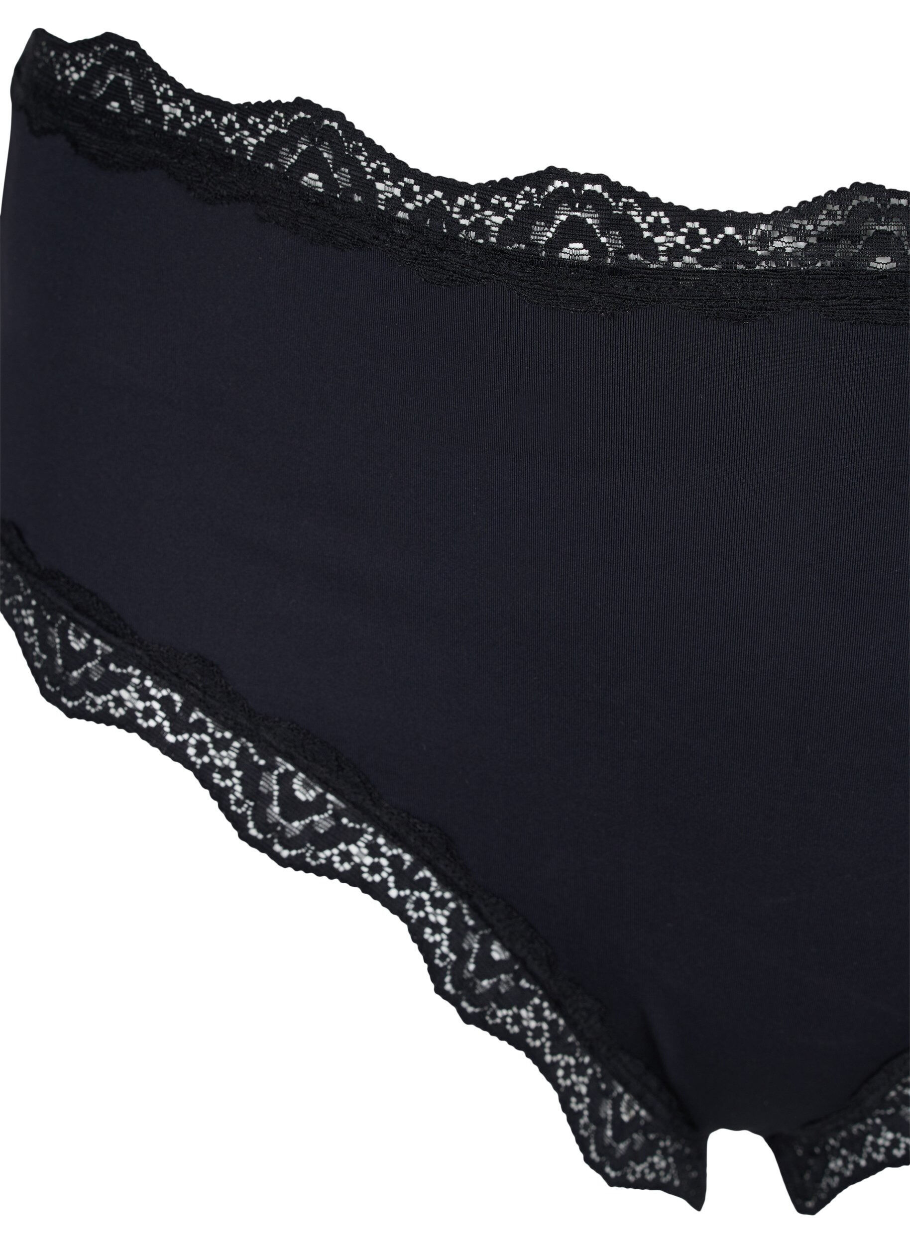 Zizzifashion 2-pack briefs with lace edges, Black, Packshot image number 2