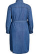 Denim shirt dress with tie-belt and side pockets, Blue, Packshot image number 1