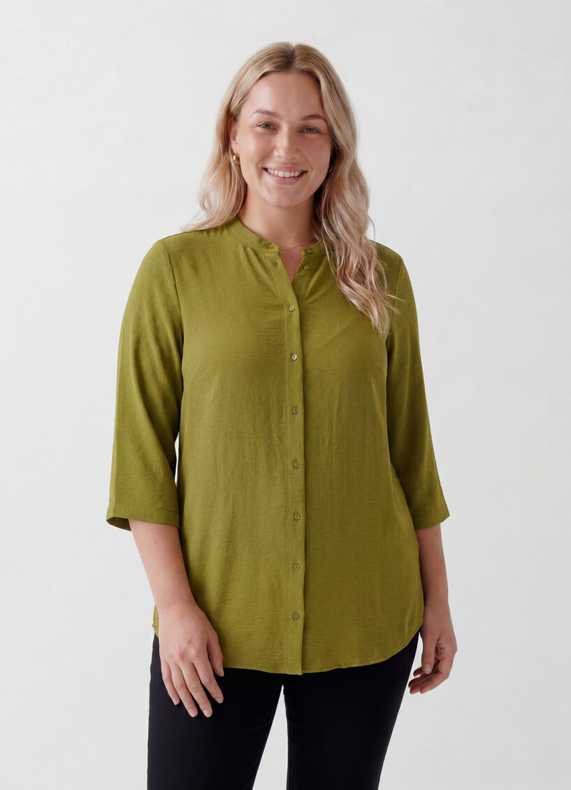 Tunic with 3/4 sleeves, Green, Model image number 0