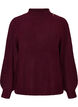 Ribbed jumper with puff sleeves and buttons, Dark Bordeaux, Packshot image number 0