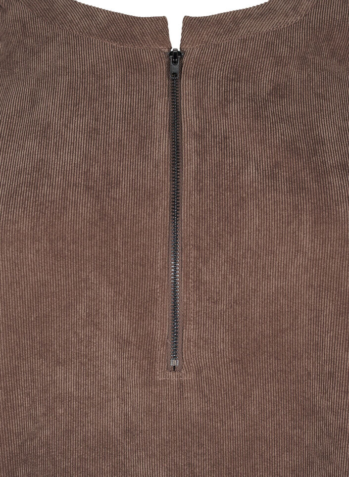 Velvet dress with a zip detail, Chocolate Martini, Packshot image number 2