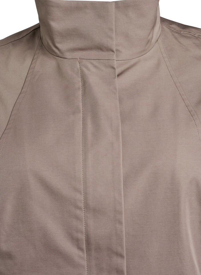Jacket with pockets and high collar, Brown, Packshot image number 2