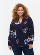 FLASH - Long sleeve blouse with print, Big Blue Flower, Model image number 0