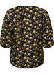 Patterned viscose blouse with 3/4-sleeves, Black, Packshot image number 1