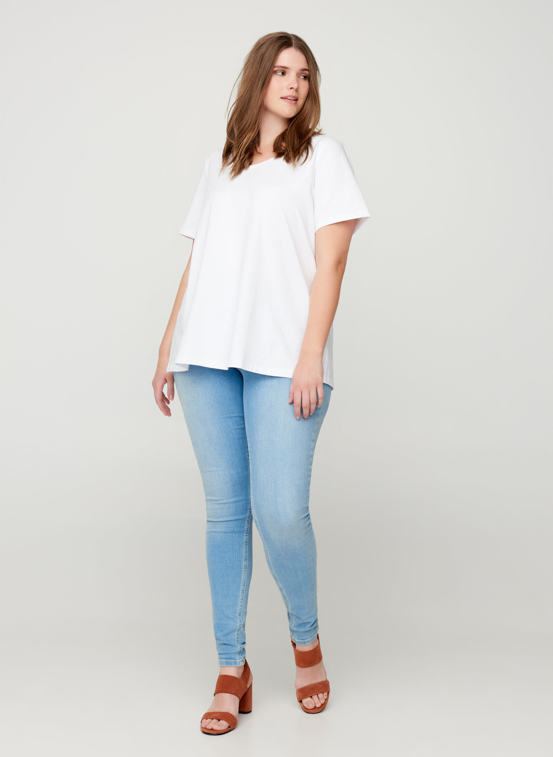 Zizzifashion Basic t-shirt, White, Model image number 1