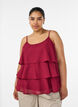 Layered top with ruffles and spaghetti straps, Red, Model image number 0