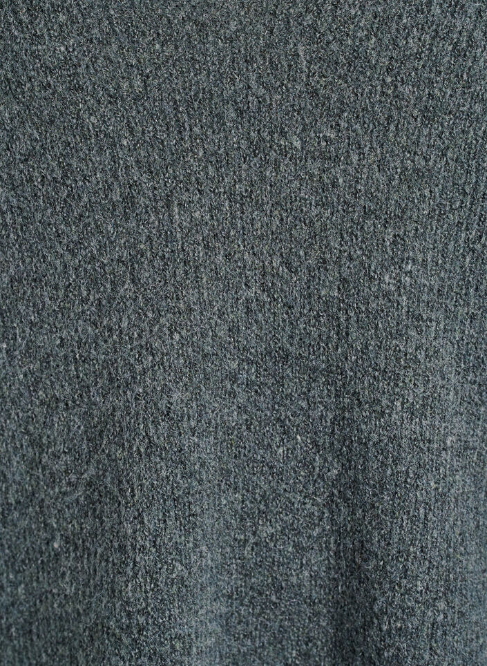 Knitted blouse with V-neck and raglan sleeves, Green, Packshot image number 2