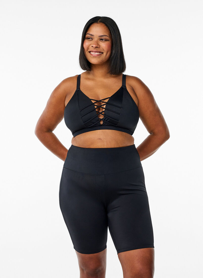 Long swim shorts, Black, Model image number 0