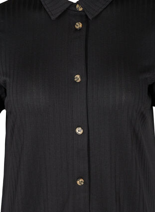 Short-sleeved midi dress with buttons, Black, Packshot image number 2