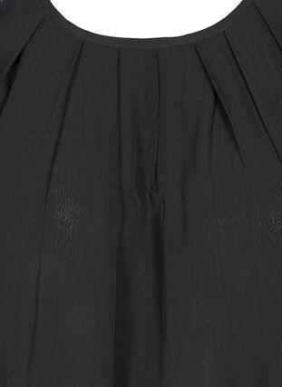 Viscose blouse with lace sleeves, Black, Packshot image number 2