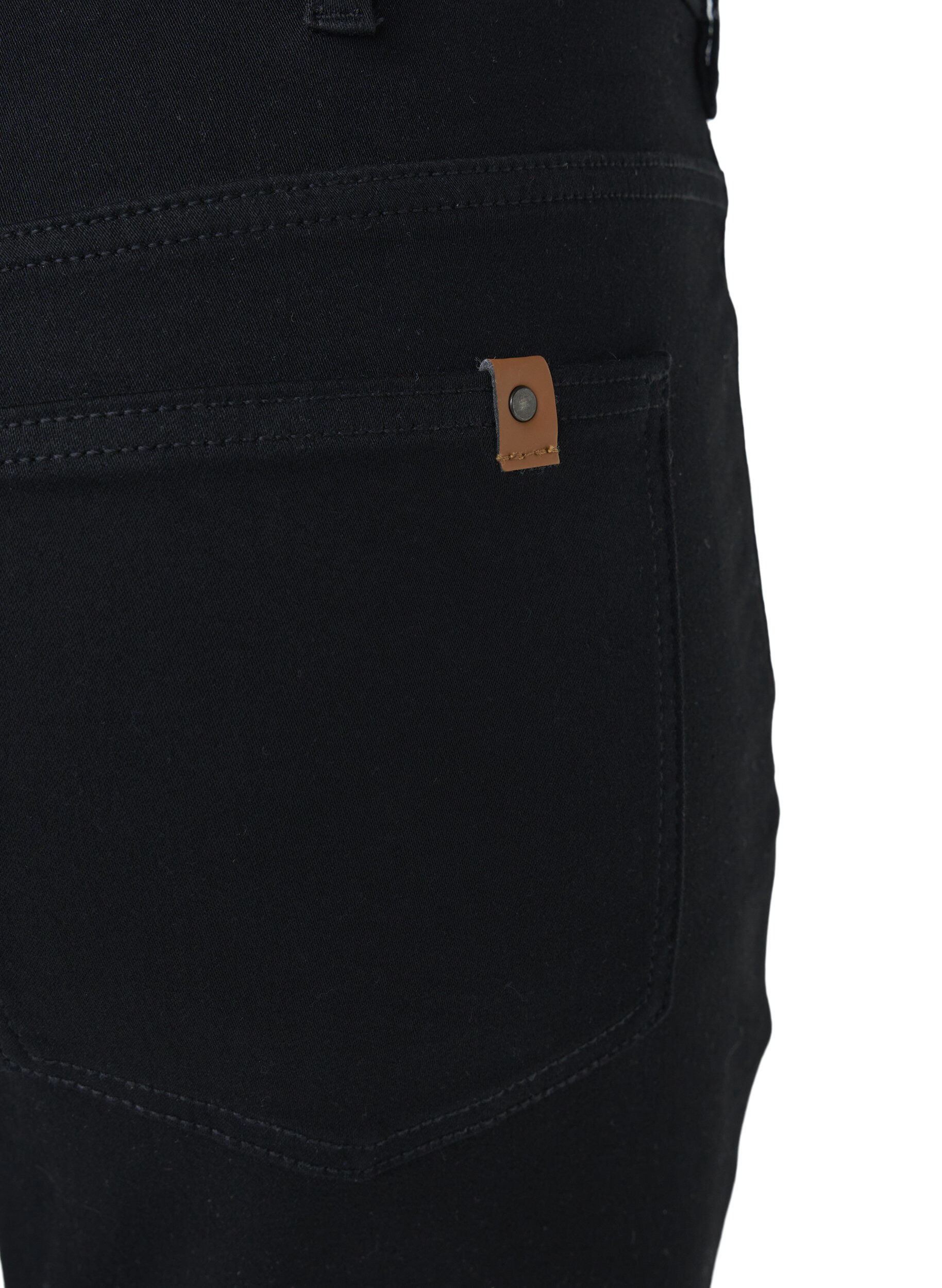 Zizzifashion High-waisted Amy jeans with button closure, Black, Packshot image number 2