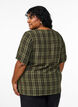Blouse with check pattern and V-neckline, Green, Model image number 2