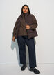 Short puff vest with high collar, Brown, Model image number 1