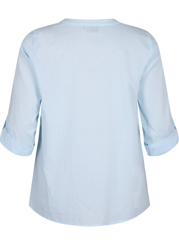FLASH - Shirt with crochet detail, Cashmere Blue, Packshot image number 1