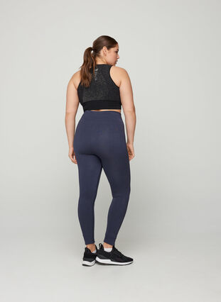 High waisted, textured workout leggings, Odysses Gray, Model image number 1