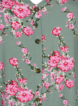 Viscose blouse with buttons, Spray Green Flower, Packshot image number 2