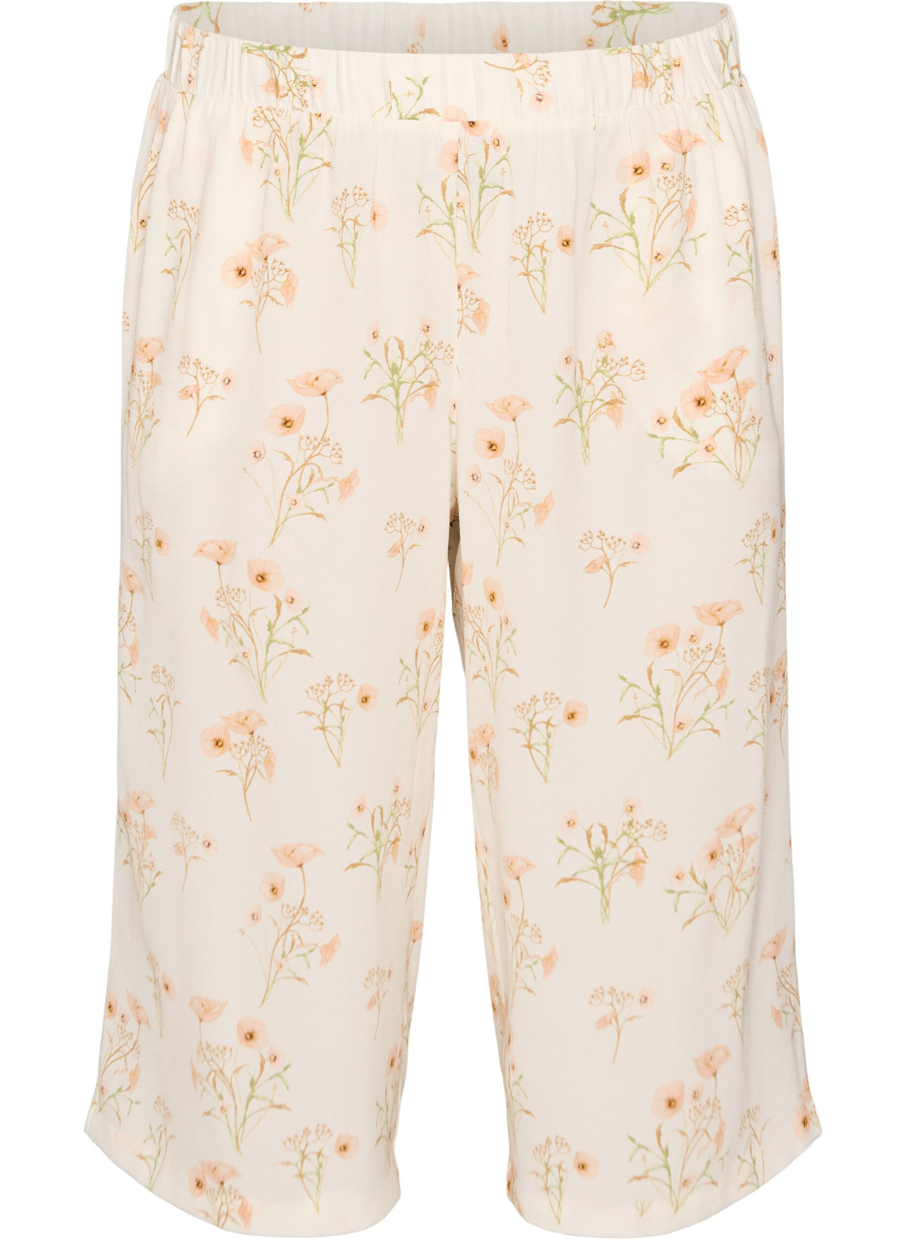 Zizzifashion Culotte trousers with print, Vanilla, Packshot image number 0