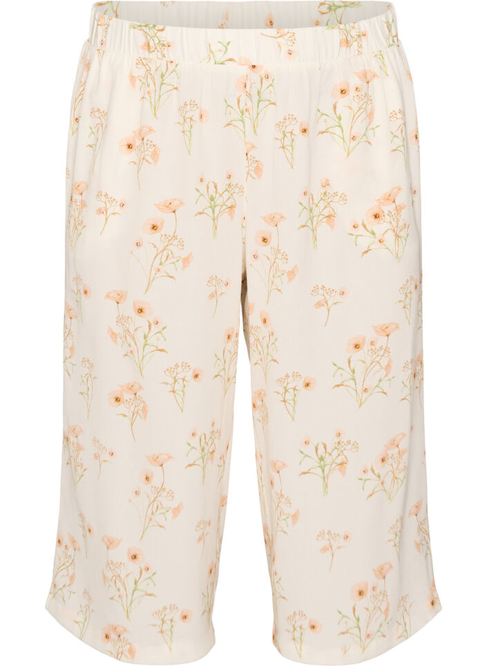 Culotte trousers with print, Vanilla, Packshot image number 0