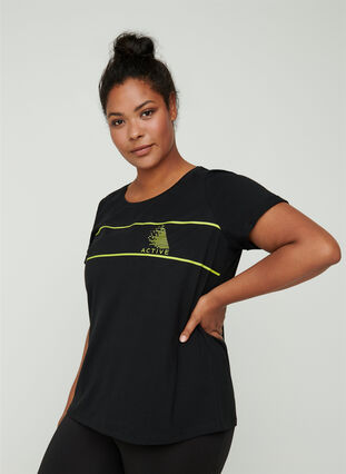 Sports t-shirt with print, Black, Model image number 0