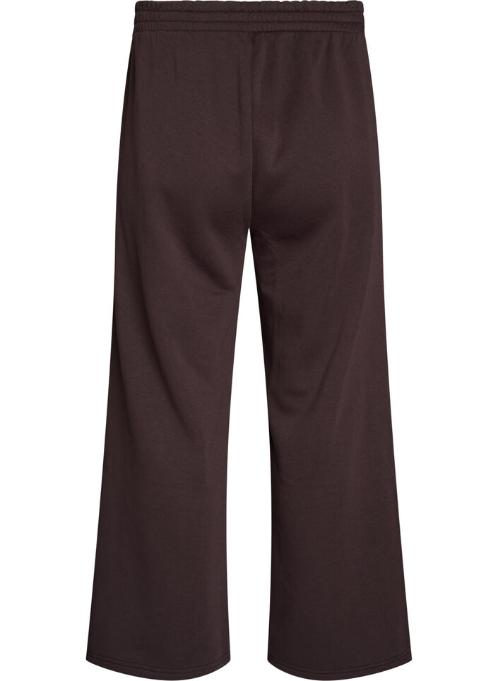 High-waisted sweatpants with wide legs, Brown, Packshot image number 1