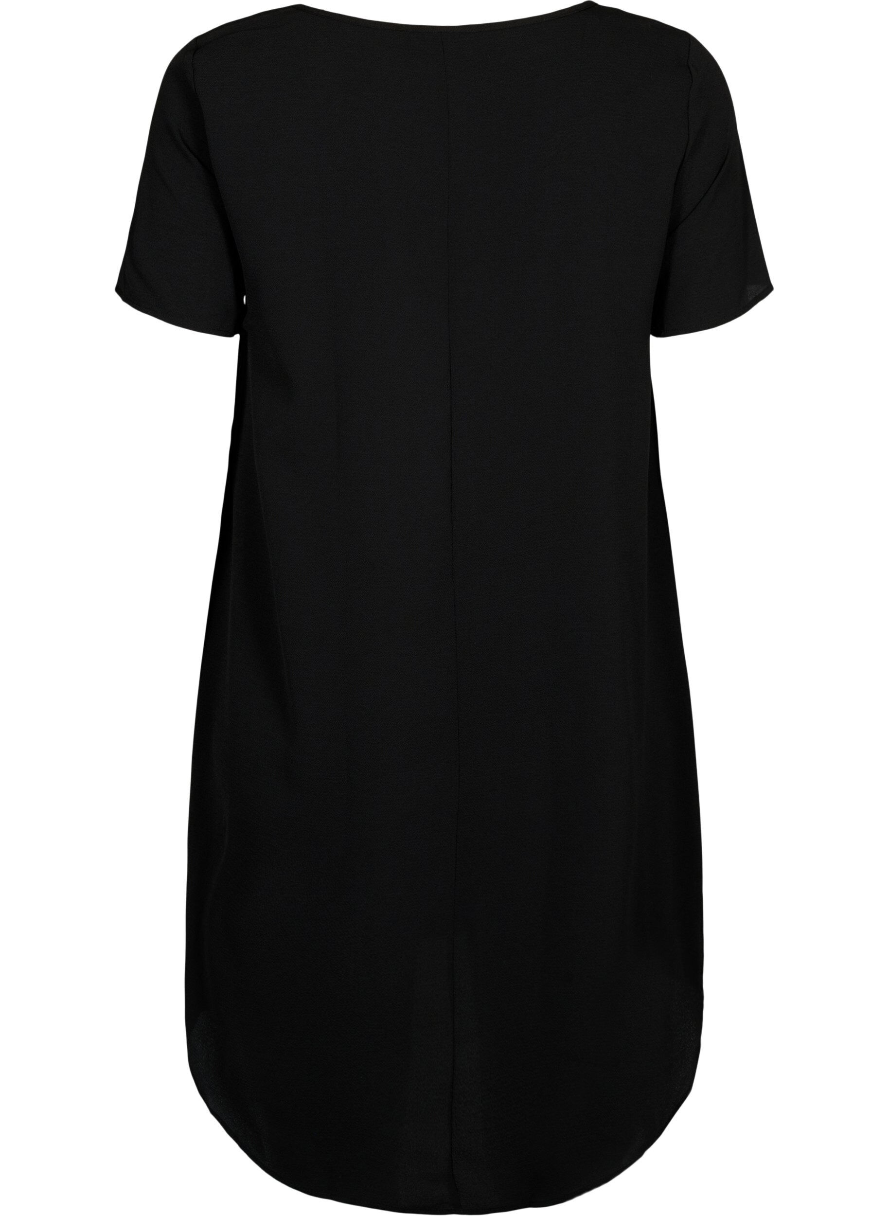Zizzifashion Dress with short sleeves, Black, Packshot image number 1