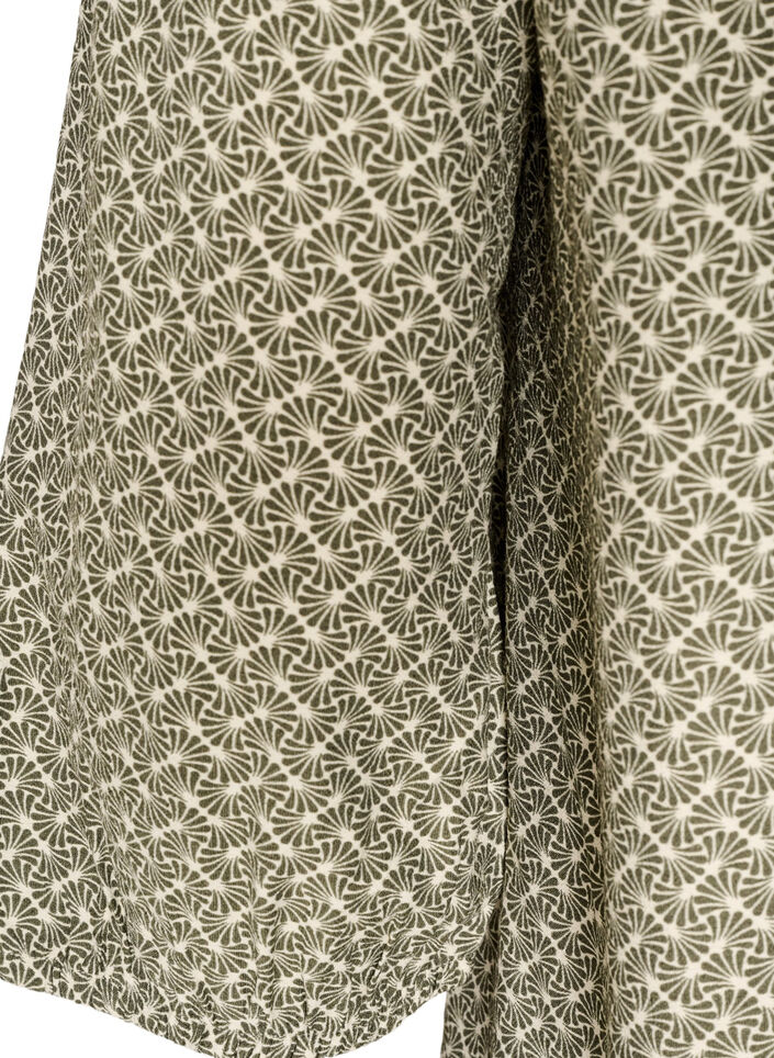 Patterned viscose blouse with 3/4-sleeves, Green, Packshot image number 3