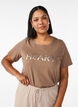 T-shirt with motif, Brown, Model image number 0
