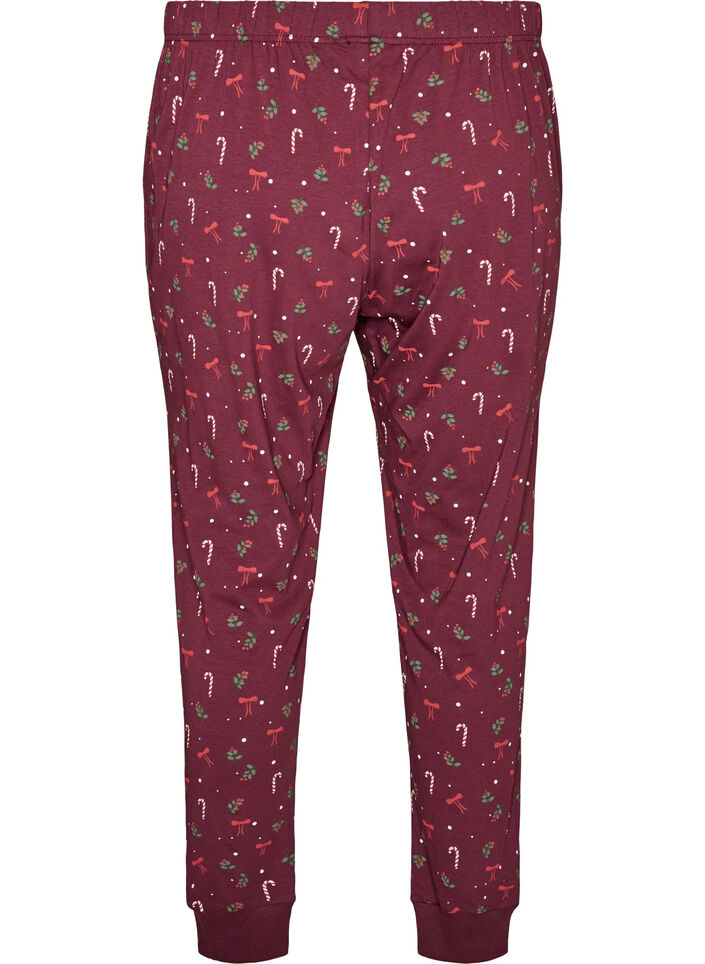 Printed pyjama bottoms, Dark Bordeaux, Packshot image number 1