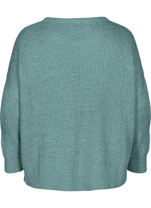 Knitted blouse with a round neck, Sea Pine, Packshot image number 1