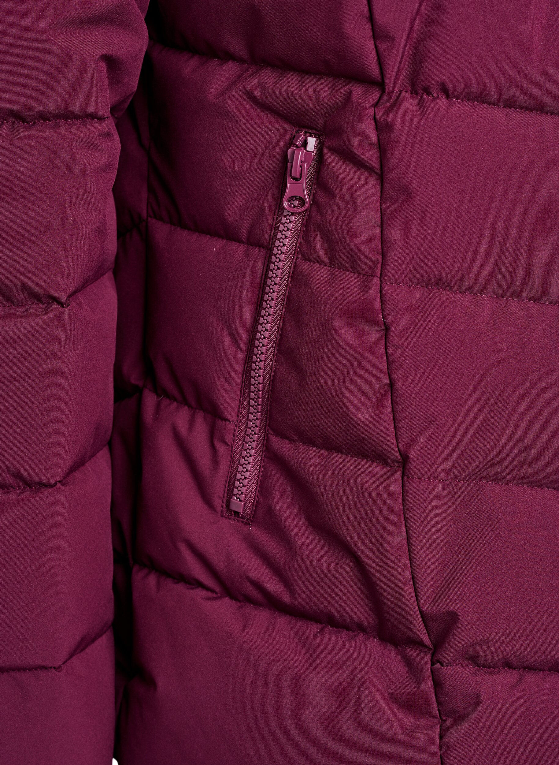 Zizzifashion Short puffer jacket with hood, Dark Bordeaux, Packshot image number 3