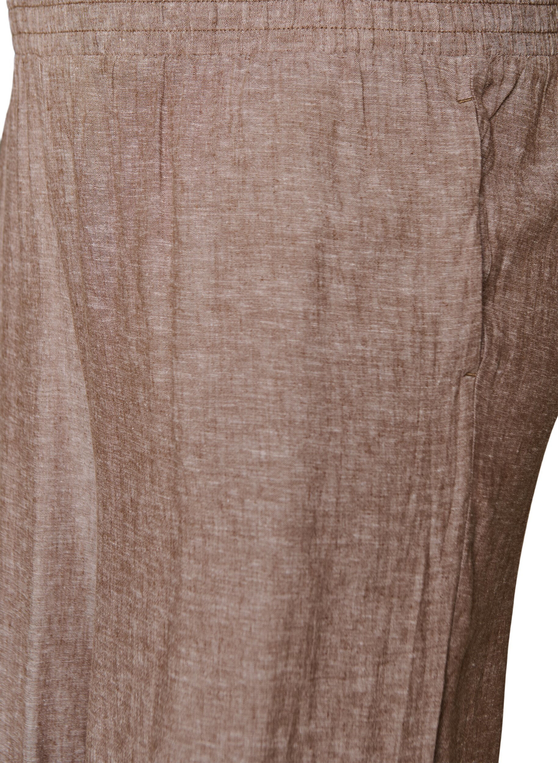 Zizzifashion Wide-leg linen and viscose trousers, Brown, Packshot image number 2
